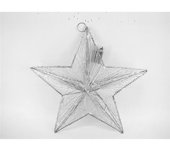 Gerimport Estrella Navidad con Luz Plateada 20 Leds 50cm - Decoración Navideña