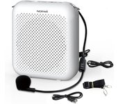 Amplificador de Voz Recargable Portátil, 2000mAh, con Micrófono con Cable y Cintura, Micrófono Personal y Altavoz
