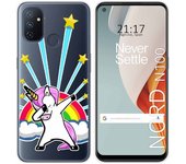 Tumundosmartphone Funda Gel Transparente para Oneplus Nord N100 diseño Unicornio Dibujos