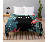 Black Cat Soft Throw Blanket Microplush Warm Blankets Lightweight Tufted Fuzzy Flannel Fleece Throws Blanket for Bed Sofa Couch