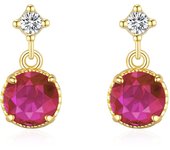 Zenyth-Pendientes románticos de Plata S925 2025 with circiritas Rojas y Rosas, tendencia de moda, pendientes de Oro brilliant.