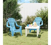 vidaXL Sillas de jardín niños 2 uds aspecto madera PP azul 37x34x44 cm