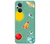 Funda Silicona Líquida Verde para Oppo Reno 8 Lite 5G diseño Espacio Dibujos