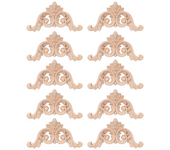 10 Pcs Wood Carving Decal Wood Carved Mouldings Corner Applique Home Door Decor Wood Carving for Door Cabinet Windows