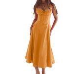 Women Summer Dress Solid Color Sleeveless Bandage Party A-line Dress for Cocktail Nightclub Beach Chic Casual 90s clothe vintage