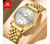 OPK 6027 Watches For Men Stainless Steel Quartz Watch Zircon Scale Wristwatch Waterproof Luminous  Automatic Watch Reloj Hombre