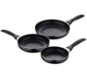 Set 3 Sartenes (16+20+24cm) Aluminio Prensado, Apto para Inducción, Navy Black, San Ignacio