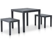 Mesa de Jardín con 2 paneles de plástico Anthracita