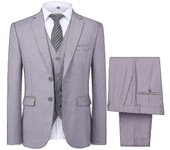 Mens Suit Wedding Party Dinner 3-pieces Suit Blazer Vest Pants 9 Colors