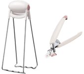 Pinza para platos, pinza antiescaldaduras para cuencos, pinza de acero inoxidable para platos calientes, pinzas para recuperar platos de cocina (rosa)