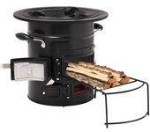 vidaXL Cocina de Leña para Camping Acero 50x33,5x30,5 cm Estufa Barbacoa Color Plateado,  Negro, y mas