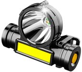 Super Rechargeable Headlight Cob Rechargeable Head-mounted Flashlight Led Fishing Waterproof Rechargeable Strong Headlight