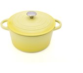 MAXWORK Cocotte Olla Esmaltada de Hierro Fundido, Cocotte Redonda, Olla de Sopa Φ22 Φ24 Φ26