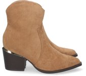 Davinia Shoes Botin de Mujer con Tacon, Comodos, con Punta Fina, Detalle en Tacon, y Cierre de Cremallera, Otoño Invierno 2022 Shoes&Blues.es 2A-2010-Camel