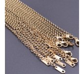 10pcs/Lot Gold Color Stainless Steel Chain 45cm Adjustable Necklace Width 1.2/1.5/1.6/2.2/2.5/3mm Men Women Jewelry Chain Bulk