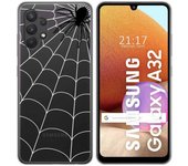 Tumundosmartphone Funda Gel Transparente para Samsung Galaxy A32 4G diseño Araña Dibujos