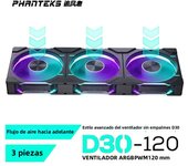 PHANTEKS D30-120 12cm ARGB splicing-free chassis cooling fan 30mm thick 7 blades high wind pressure four-sided illusion