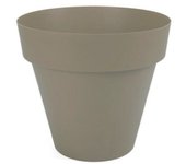 Plastiken TES - Maceta Redonda Clásica Diámetro 22 cm Capacidad 4.5L. Taupe