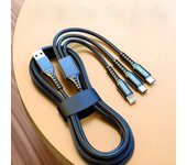 3 In 1 Micro USB Type C Charger Cable Multi Usb Port Multiple Usb Charging Cord Usbc Mobile Phone Wire For ios/Android/Type-C.