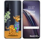 Funda Silicona Transparente para OnePlus Nord CE 5G diseño Jirafa Dibujos