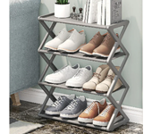 X-shaped Shoe Rack Dustproof Metal Shoe Storage and Organization Household Simplicity Assemble Removable Multi-storey Cabinet
