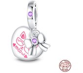 New Silver-Plated Pink Cute Cat Paw Charms Beads Fit Pandora Original Bracelets Exquisite DIY Birthday Jewelry Gifts