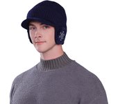 Gorro de invierno con visera Gorro de invierno Gorro cálido Gorro con orejeras Gorro de invierno con visera para hombre Gorro de béisbol de punto con orejeras