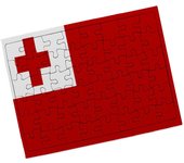 MERCHANDMANIA PUZZLE PEQUEÑO TAMAÑO APROX. A5 DE 48 PIEZAS CON MARCO bandera tonga pais gobierno oceania rompecabezas puzle para adulto