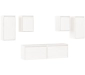 Mueble TV combinadoMuebles para TV 6 piezas madera maciza de pino blanco