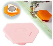 Guía de costura magnética para máquina de coser, guía de costura multifuncional poligonal, guía de dobladillo con escala, accesorios universales para máquina de coser, pie guía de costura (3 piezas)
