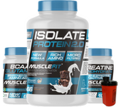 MUSCLEFIT Pack Súper Ahorro Proteína ISO 2kg + Glutamina + BCAA 500g + Creatina Monohidrato 300g