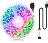 USB RGB Strip Light Color Changing Led Strip Lights Bluetooth Remote Music Sync DIY Fancy Led Lamp for TV Wall Room Home Decor