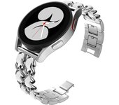 20mm 22mm Band for Samsung Galaxy Watch 4/classic/5/6/active 2 Leather+Metal Link bracelet correa HUAWEI watch gt 2e 3 4 Strap