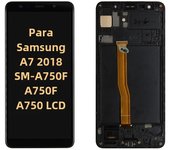 Super AMOLED For Samsung Galaxy A7 2018 A750 Display SM-A750F A750G LCD Touch Screen Digitizer Assembly Replacement A750F LCD