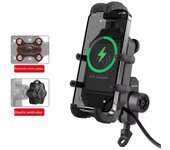 Motorcycle Bicycle Wireless Charger Phone Holder Stand 3.0 Quick Charging GPS Moto Cellphone Handlebar Mount for 4-7 inch Phone