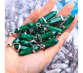 Natural Stone Crystal Hexagonal Point Pendants Quartz Bullet Hexagonal Pendulum Reiki Chakra DIY Jewelry Necklace Accessories