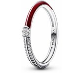 Anillo Dual Rojo y Pavé de Pandora ME