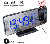 Reloj Digital LED para mesa, despertador electrónico de escritorio, Radio FM, proyector de tiempo, función de repetición, alarma