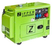Generador Eléctrico Zipper ZI-STE7500DSH - Potencia 5700W - Arranque Eléctrico - Depósito 14.5L - 230V 3.0kw y 400V 4.2kw - Autonomía 11H - Peso 158kg