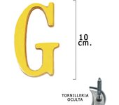 Letra latón g 10 cm. con tornilleria oculta (blister 1 pieza)