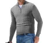 Streetwear Mens Half Zipper Pullover Sweaters Long Sleeve Knitted Solid Color Sweaters Men Oversized Breathable Sweater Men