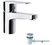 Ramon Soler Titanium Grifo de Lavabo Monomando en  Latón Cromado con Sistema S2 de Ahorro de Agua y  Válvula Automática.