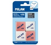 MILAN - Blíster 4 Gomas de Borrar Cuadrada MILAN 430 de Recambio