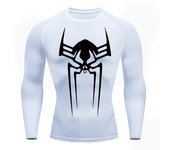 Spider Print Gym Workout Rash Guard for Men Athletic Quick Dry Stretchy Compression Shirts Undershirts Baselayers Tshirts Tops