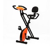 Bicicleta Estática Plegable con Respaldo Lumbar y Pedales con Correa de Seguridad