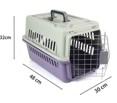 Transportin rigido para mascotas, jaula para perros o gatos transpirable con asa, rejillas metalicas de aireacion, jaula para viajes, autocaravana, uso interiores o exteriores. Disponible en 2 colores y tamaños.