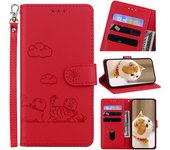 Cute Cats Kitty For Motorola Moto G54 g85 G84 G64 5G G34 G35 G52 g42 G50 4G 5G Case Flip Leather Card Slots Stand Cover Strap