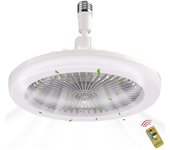 Luz de ventilador de techo E27, Luz de ventilador Instalación fácil con temporizador, Techo Transparent Ventiladores de techo con Luces, Luz de ventilador inteligente, 2 en 1 Diseño de control remoto