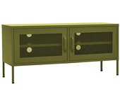 vidaXL Mueble para TV de acero verde 105x35x50 cm, Mueble de Salon, Mueble TV, Mueble TV salon, Mesa de TV, Mueble tele