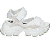 BUFFALO | Sandalias con Plataforma Buffalo Binary 0 para Moda Joven – Sandalias en Color Blanco – Sandalias con Cierre de Velcro – Plataforma Alta y Cómoda – Estilo Casual – Tendencia – Urbano – Vegan